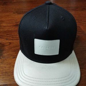 Coach Leather Trim Adjustable Black Baseball Hat